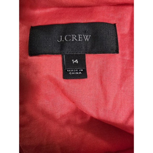 J.Crew Women Double Strap Embroidered Eyelet Orange Midi Dress Size 14 - Picture 5 of 7